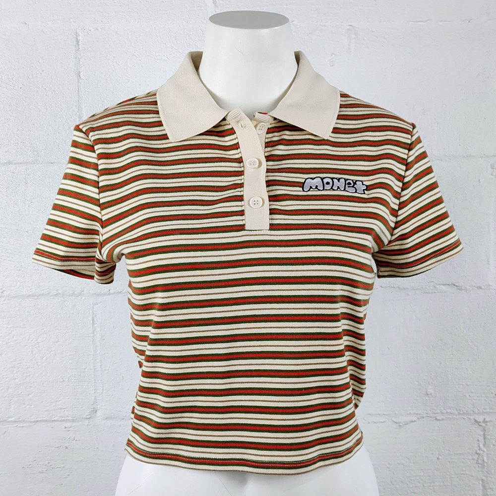 Monet Cream and Red Striped Shirt